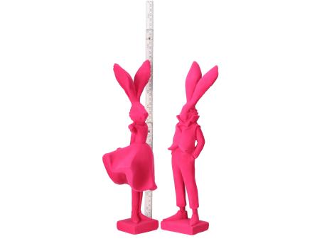 Hase im Anzug Sotftflock Polyresin stehend 