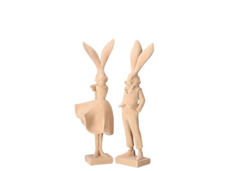 Hase im Anzug Sotftflock Polyresin stehend 