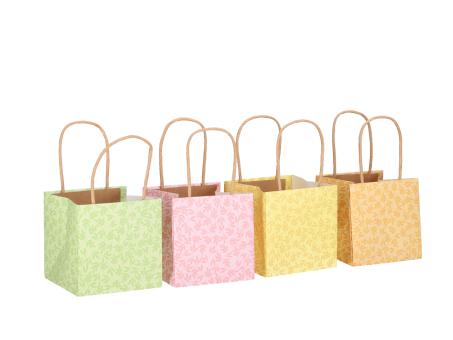 Pflanztasche Papier Druckmotiv Laub m Henkel 4fb sort or-grn-yell-pnk 