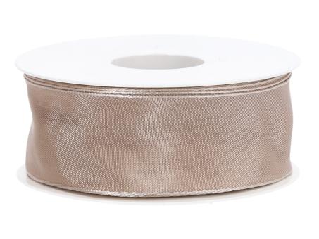 Band Drahtkante 40mm 25mr caramel   40mm 25mr
