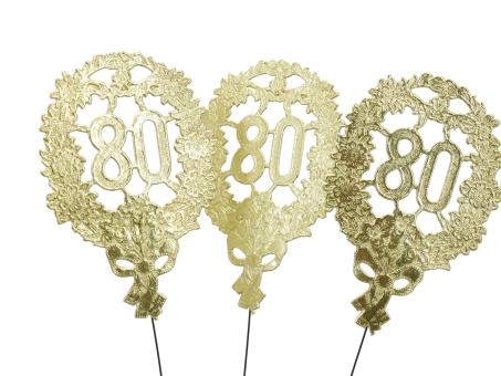 Jubizahl 8x12cm gold "80" 8X12cm