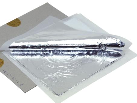 Schlagmetall silber 100 Blatt (Schlag-Aluminium) L16 B16cm