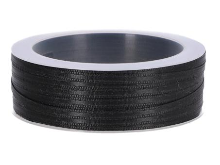 Band Satin 3mm 50mr schwarz   3mm 50mr