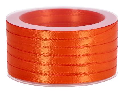 Band Satin 6mm 50mr orange dunkel 6mm 50mr