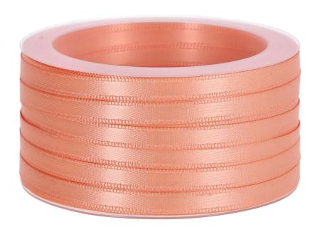 Band Satin 6mm 50mr apricot 6mm 50mr
