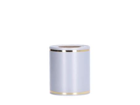 Kranzband Super-Satin m Goldrand 100mm 25mr thermotrans. 