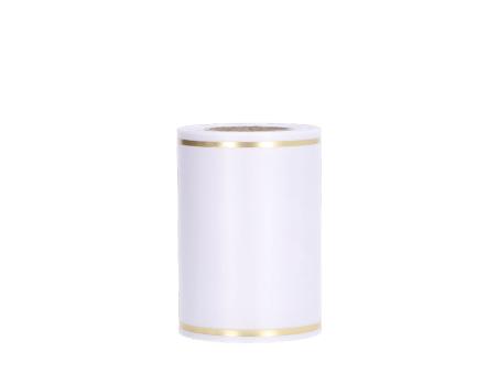 Kranzband Satin m Goldrand 125mm 25mr thermotrans. 125mm 25mr