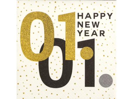 Servietten Silvester 33x33cm 20St. 33x33cm