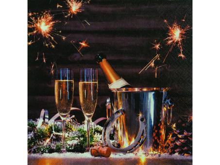 Servietten Silvester 33x33cm 20St. 33x33cm