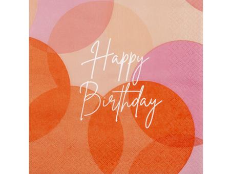 Servietten 33x33cm 20St. Happy birthday 33x33cm