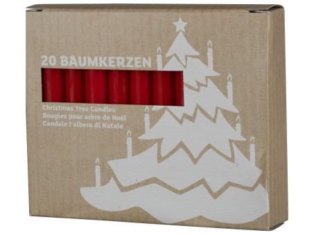 Baumkerze H105 D13mm 20St rot D1,3 H10,5cm