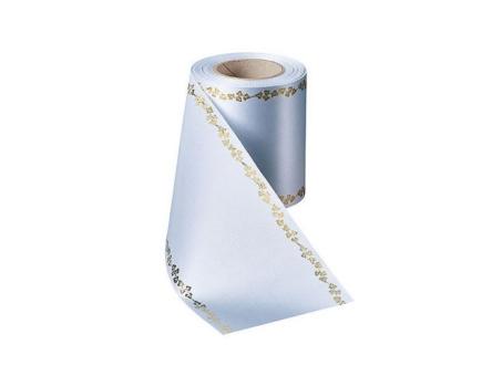 Kranzband Efeurand Supersatin thermotrans. 100mm 25mr grau hell 