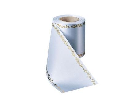 Kranzband Supersatin thermotrans. 125mm 25mr Efeurand grau hell 