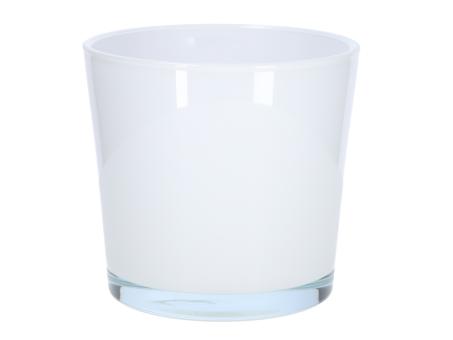 Kübel Glas konisch D17 H15,5cm weiss D17H15,5cm