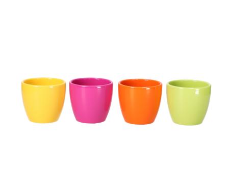 Kübel 909 Primeltopf D8cm gelb/orange/pink/grün glanz sort. 