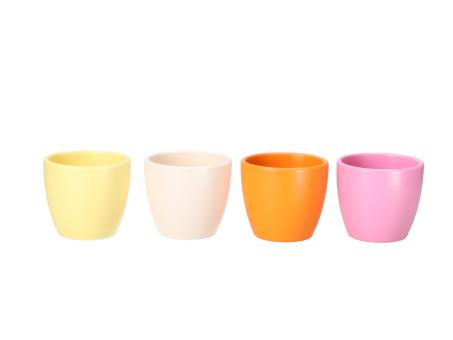 Kübel 909 Primeltopf D8cm creme/orange/gelb/rosa matt sort. 