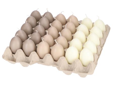 Eikerze Gr.1 3fb sort. wollweiss sahara sand ca. 7Std Brenndauer H6,5 D4,5cm