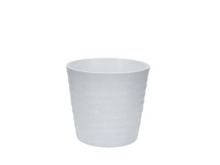 Kübel Wave D15cm weiss matt  D15H13cm