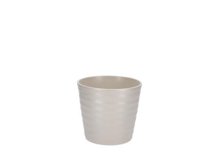 Kübel Wave D15cm  creme matt D15H13cm