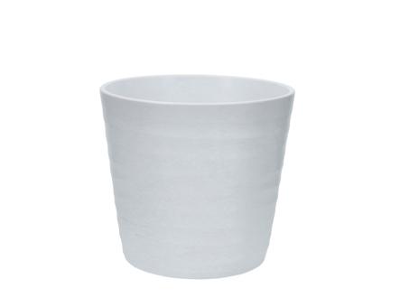 Kübel Wave D17cm weiss matt  D17H15cm