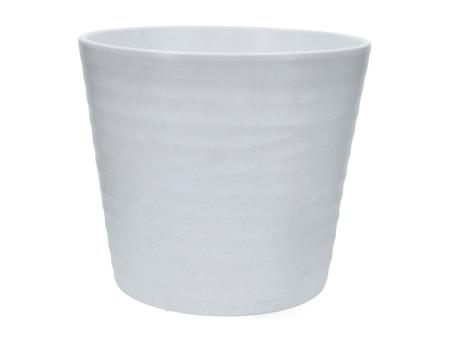 Kübel Wave D23cm weiss matt D23 H20cm