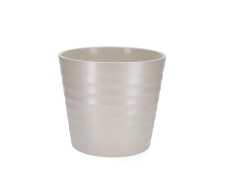 Kübel Wave D23cm creme matt D23 H20cm