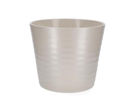 Kübel Wave D28cm creme matt  D28 H24cm