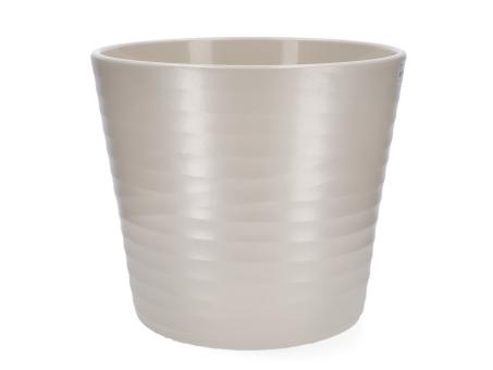 Kübel Wave D32cm creme matt  D32 H27cm