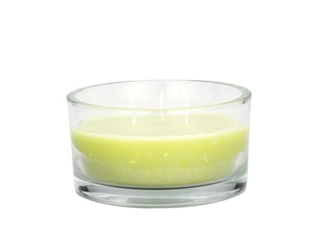 Kerze in Glasschale indoor D15cm Dreidocht limone ca. 40Std Brenndauer D15 H8cm