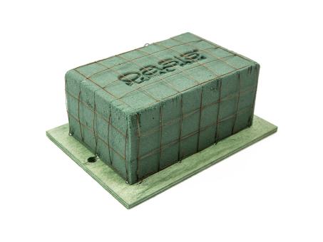 Steckschaum Eco Holzunterlage mit Drahtgitter L17 B11 H8cm
