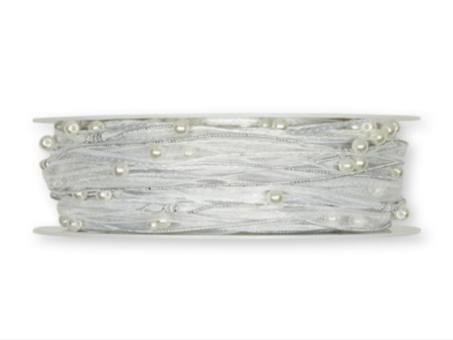 Litze Organza-Perlen-Kordel 5mm 15mr m Draht   5mm 15mr