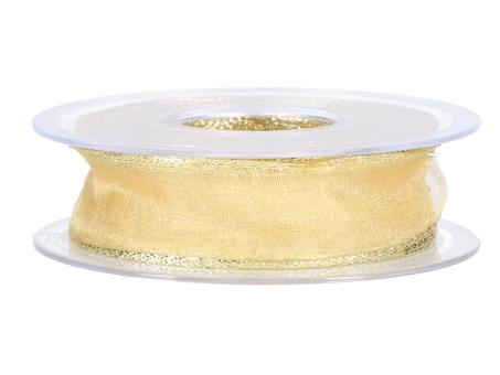 Band Xmas Organza Goldkante 25mm 20mr m Draht 