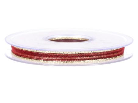 Band Xmas Organza Goldkante 10mm 25mr   10mm 25mr