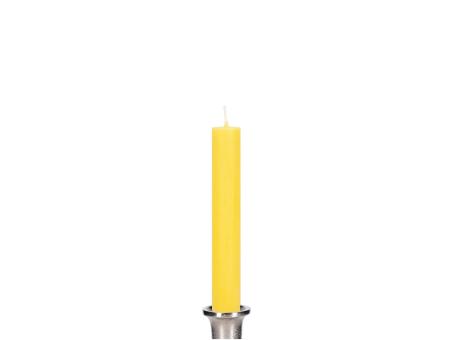 Stabkerze Flachkopf gezogen durchgefärbt H185 D26mm gelb ca. 10 Std. Brenndauer 