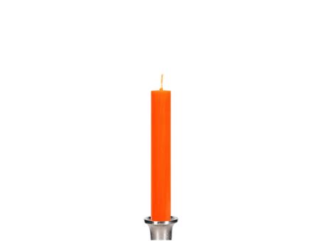 Stabkerze Flachkopf gezogen durchgefärbt H185 D26mm orange ca. 10 Std. Brenndauer 