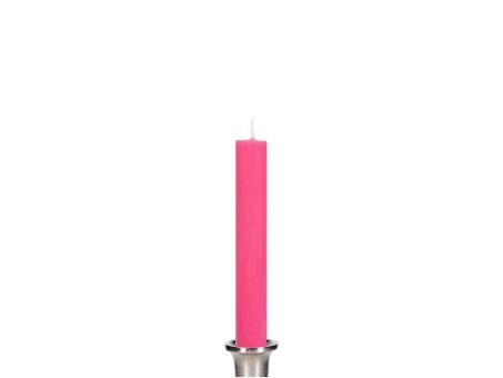 Stabkerze Flachkopf gezogen durchgefärbt H185 D26mm pink ca. 10 Std. Brenndauer 