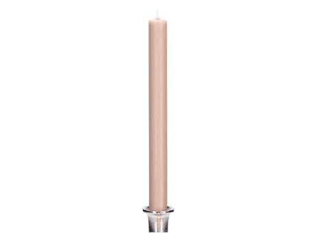 Stabkerze Flachkopf gezogen durchgefärbt H290 D26mm taupe ca. 17 Std. Brenndauer H290 D26mm