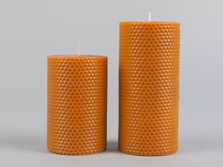 Trend Wabenkerze H130 D80 honig "Safe" ca. 57Std. Brenndauer   D8 H13cm