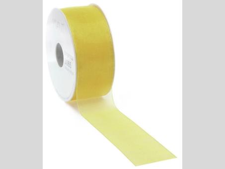 Band Organza Webkante 15mm 50mr gelb  15mm 50mr