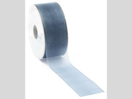 Band Organza Webkante 25mm 50mr petrol   25mm 50mr