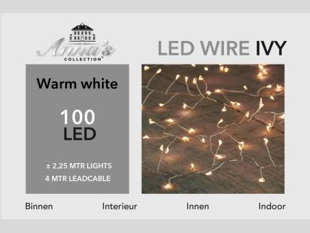 Lichterkette LED warmweiss Silberdraht 100Lichter indoor L225cm (+400cm)