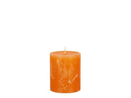 Rustic Kerze H80 D60 orange  "Safe" ca. 25Std Brenndauer 