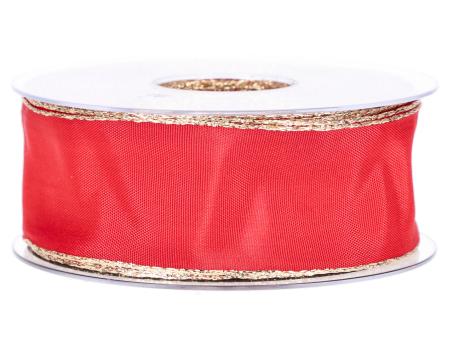 Band Uni m Goldkante 40mm 25mr m Draht 40mm 25mr