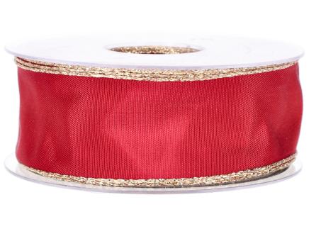 Band Uni m Goldkante 40mm 25mr m Draht 40mm 25mr