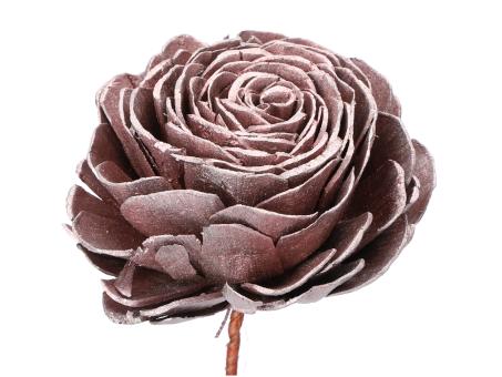 Rose Solablüte D10cm a Draht rosegold 