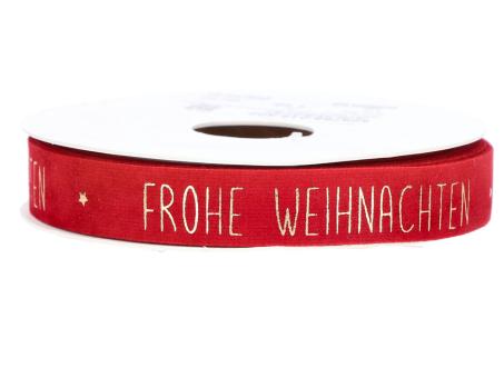 Band Samt Frohe Weihnachten 15mm 5mr 