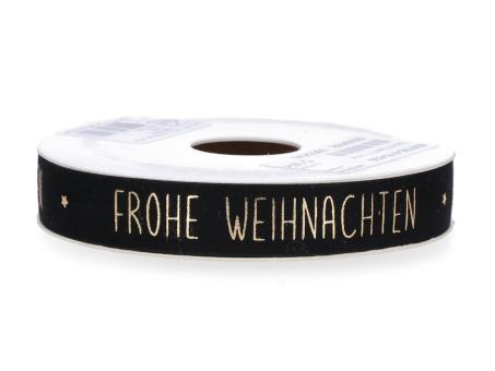 Band Samt Frohe Weihnachten 15mm 5mr  