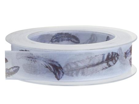 Band Organza Federn 25mm 20mr   25mm 20mr