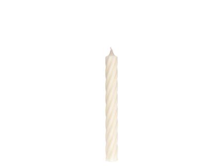 Stabkerze Twist H250 D28 wollweiß "Safe" ca. 16Std. Brenndauer 