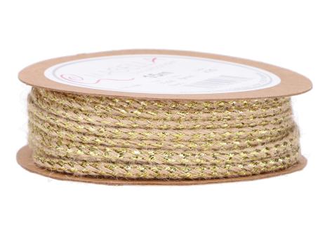 Kordel Jute Lurex gold 6mm 15mr 6mm 15mr